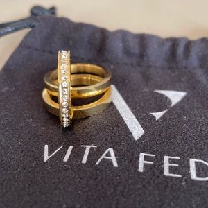 Vita Fede Cassio pave stackable rings
